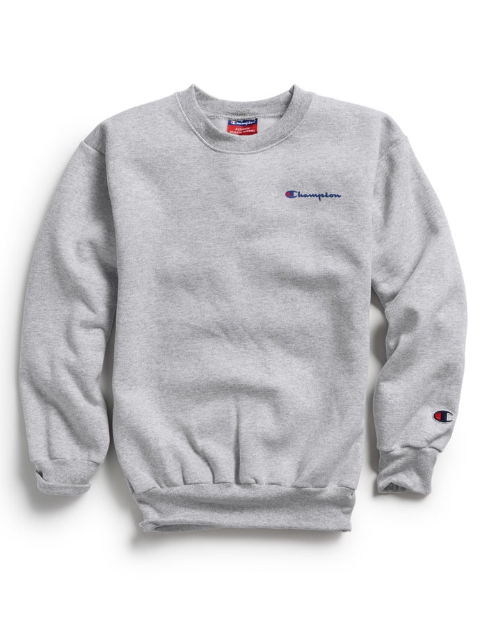 Champion Double Dry Script Logo - Poikien Harmaat Collegepaita - Suomi 4237608-RX